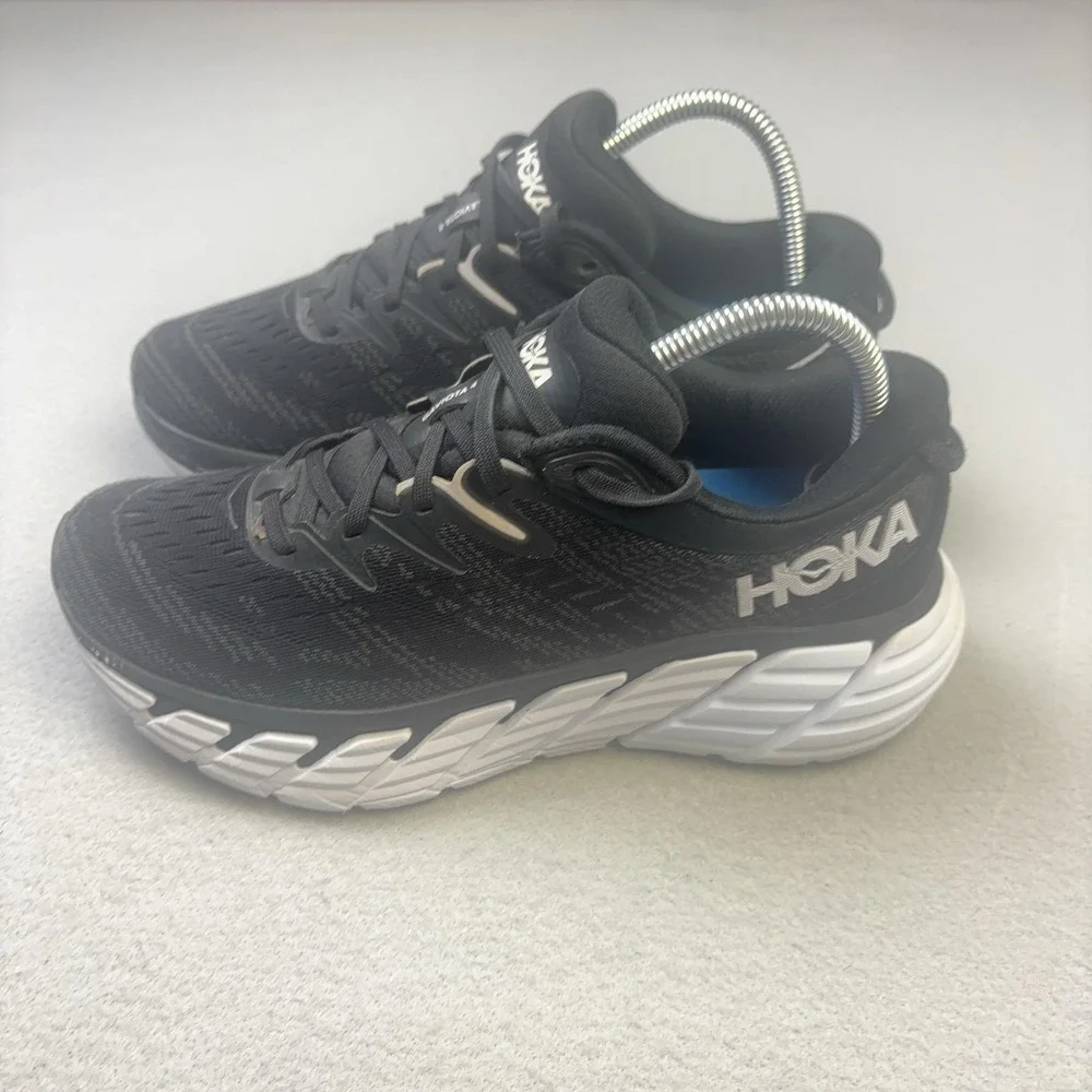 Hoka One One Gaviota 4 Shoes Womens Size 7.5 Black Running Sneakers 1123199 BWHT